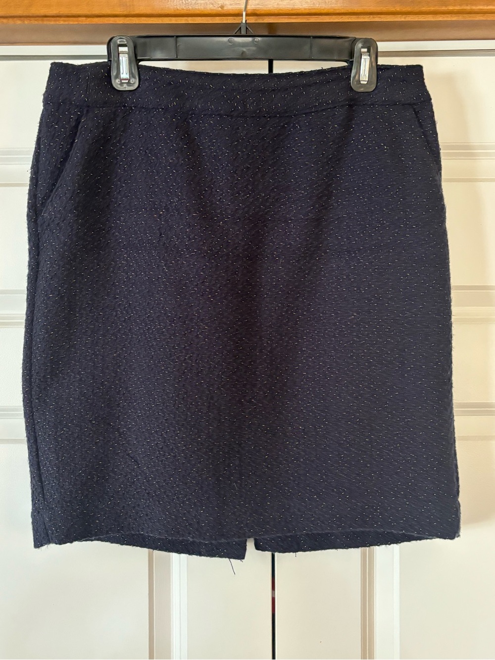 Merona Navy Textured Midi Skirt